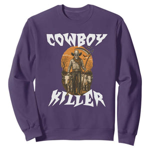Cowboy Killer Halloween Skeleton Sweatshirt Gothic Western Art TS12 Purple Print Your Wear