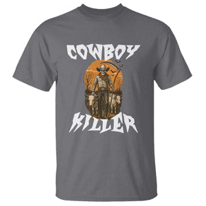 Cowboy Killer Halloween Skeleton T Shirt Gothic Western Art TS12 Charcoal Print Your Wear
