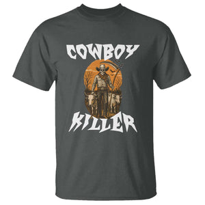 Cowboy Killer Halloween Skeleton T Shirt Gothic Western Art TS12 Dark Heather Print Your Wear