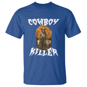 Cowboy Killer Halloween Skeleton T Shirt Gothic Western Art TS12 Royal Blue Print Your Wear