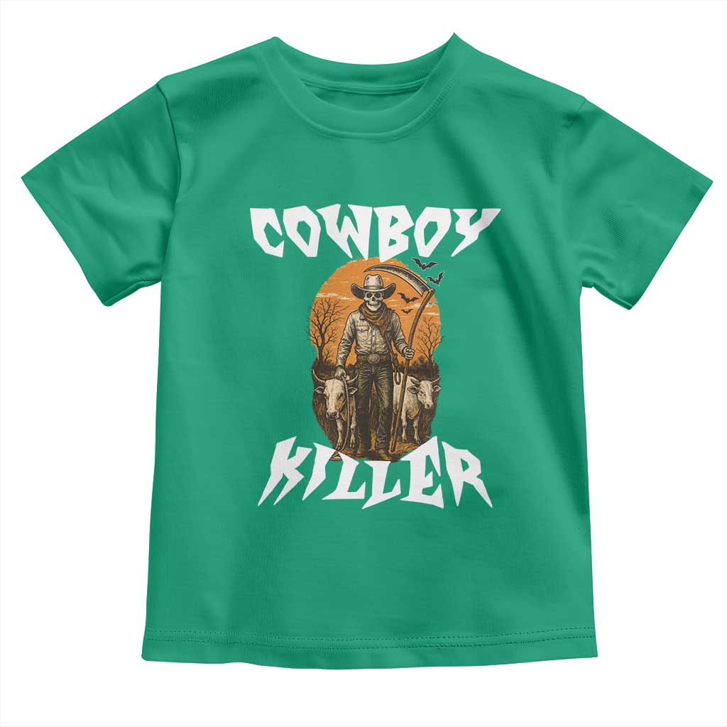 Cowboy Killer Halloween Skeleton Toddler T Shirt Gothic Western Art TS12 Irish Green Print Your Wear