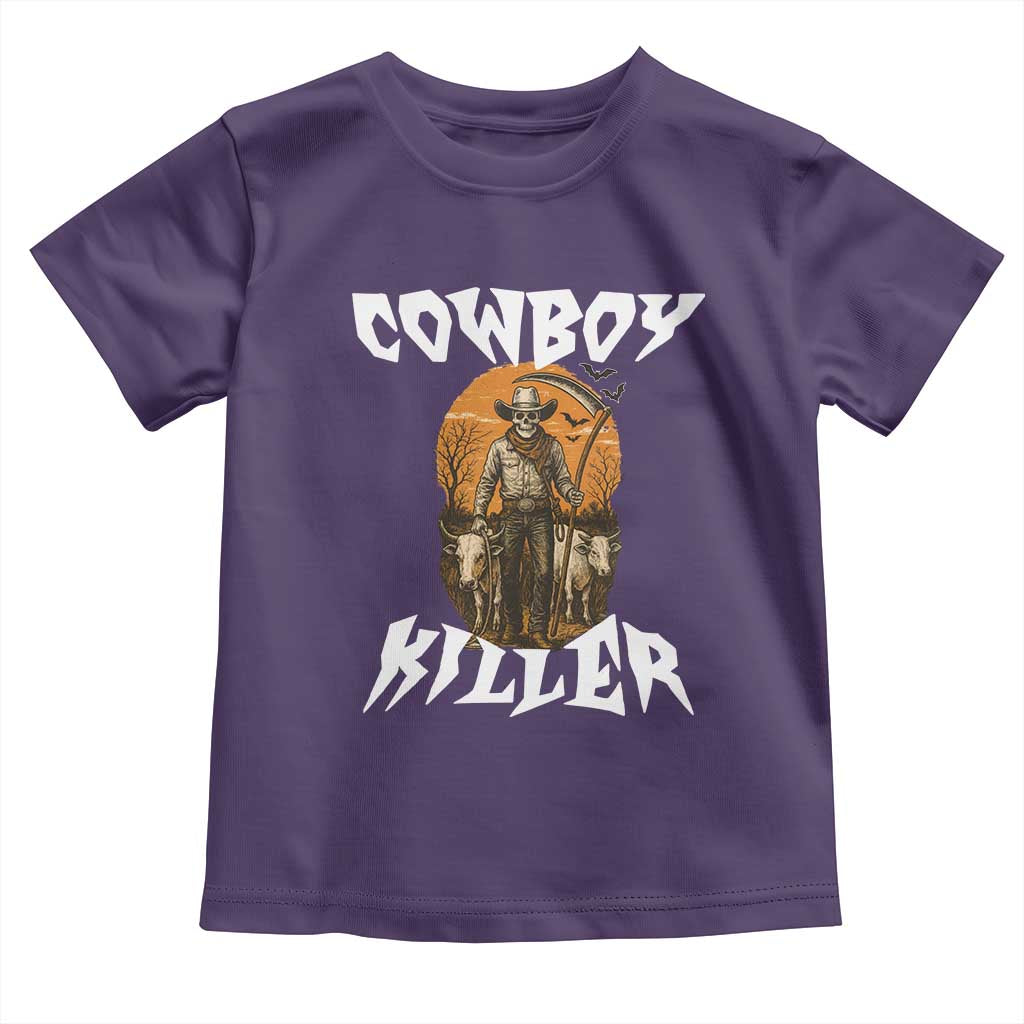 Cowboy Killer Halloween Skeleton Toddler T Shirt Gothic Western Art TS12 Purple Print Your Wear