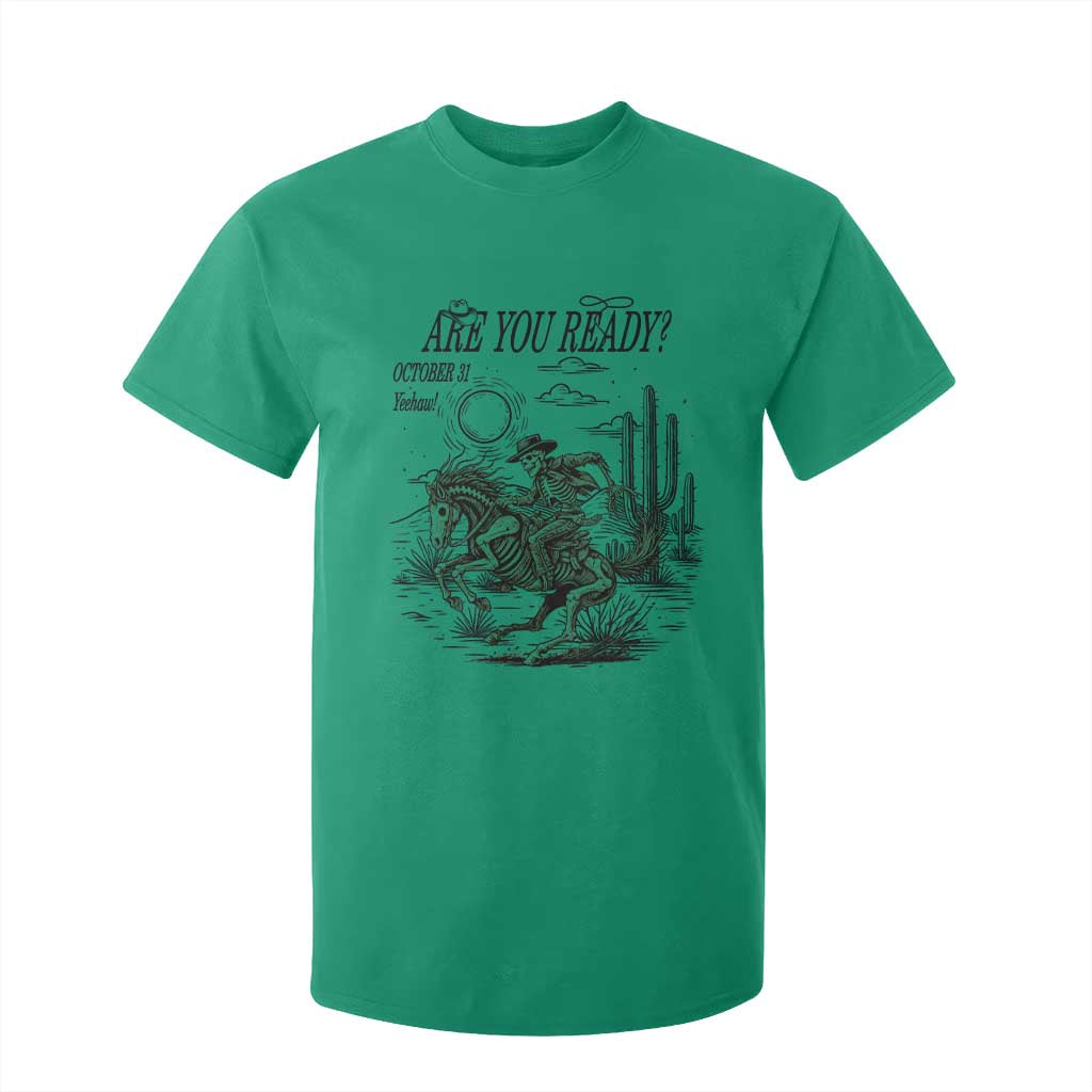 Halloween Skeleton T Shirt For Kid Are You Ready October 31 Rodeo Cowboy TS12 Irish Green Print Your Wear