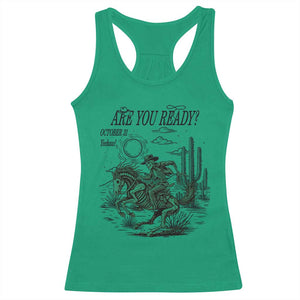 Halloween Skeleton Racerback Tank Top Are You Ready October 31 Rodeo Cowboy TS12 Irish Green Print Your Wear