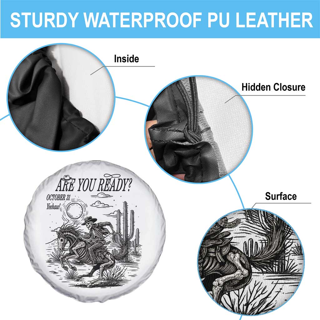 Halloween Skeleton Spare Tire Cover Are You Ready October 31 Rodeo Cowboy TS12 Print Your Wear