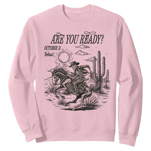 Halloween Skeleton Sweatshirt Are You Ready October 31 Rodeo Cowboy TS12 Light Pink Print Your Wear
