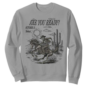 Halloween Skeleton Sweatshirt Are You Ready October 31 Rodeo Cowboy TS12 Sport Gray Print Your Wear