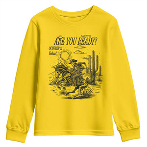 Halloween Skeleton Youth Sweatshirt Are You Ready October 31 Rodeo Cowboy TS12 Daisy Print Your Wear
