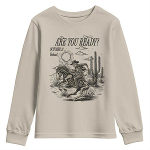 Halloween Skeleton Youth Sweatshirt Are You Ready October 31 Rodeo Cowboy TS12 Sand Print Your Wear