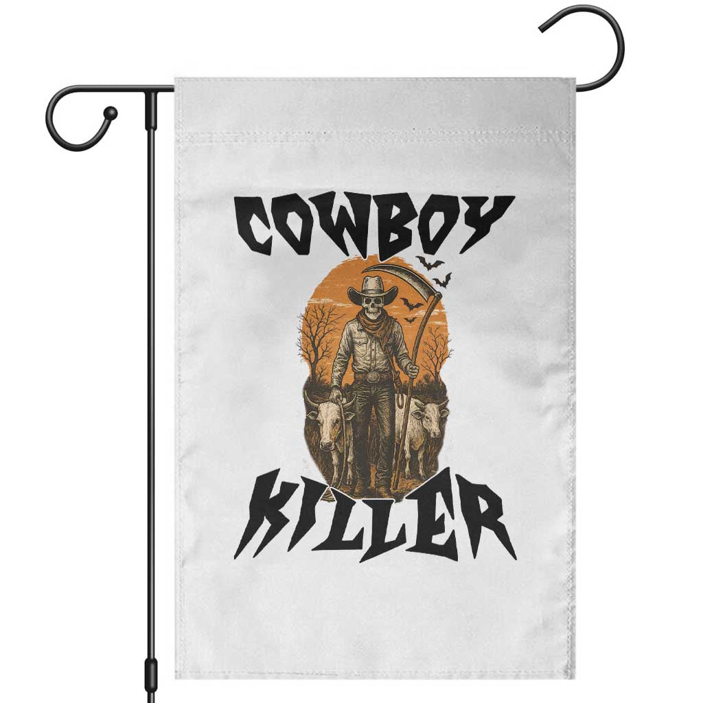 Halloween Skeleton Garden Flag Cowboy Killer Spooky Western Horror Design TS12 White Print Your Wear