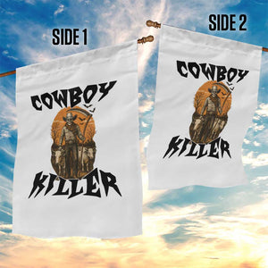 Halloween Skeleton Garden Flag Cowboy Killer Spooky Western Horror Design TS12 Print Your Wear