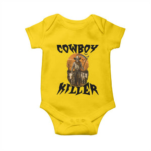 Halloween Skeleton Baby Onesie Cowboy Killer Spooky Western Horror Design TS12 Daisy Print Your Wear