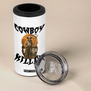 Halloween Skeleton 4 in 1 Can Cooler Tumbler Cowboy Killer Spooky Western Horror Design TS12 Print Your Wear