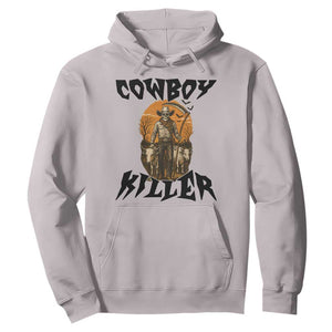 Halloween Skeleton Hoodie Cowboy Killer Spooky Western Horror Design TS12 Ice Gray Print Your Wear