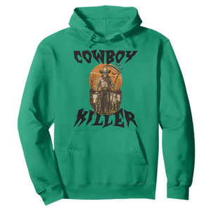 Halloween Skeleton Hoodie Cowboy Killer Spooky Western Horror Design TS12 Irish Green Print Your Wear