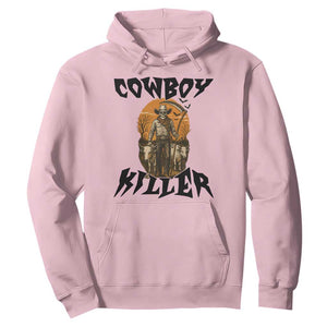 Halloween Skeleton Hoodie Cowboy Killer Spooky Western Horror Design TS12 Light Pink Print Your Wear