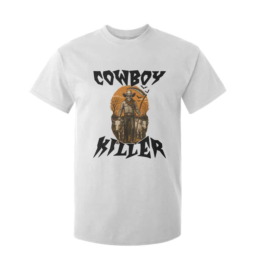 Halloween Skeleton T Shirt For Kid Cowboy Killer Spooky Western Horror Design TS12 White Print Your Wear