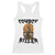 Halloween Skeleton Racerback Tank Top Cowboy Killer Spooky Western Horror Design TS12 White Print Your Wear
