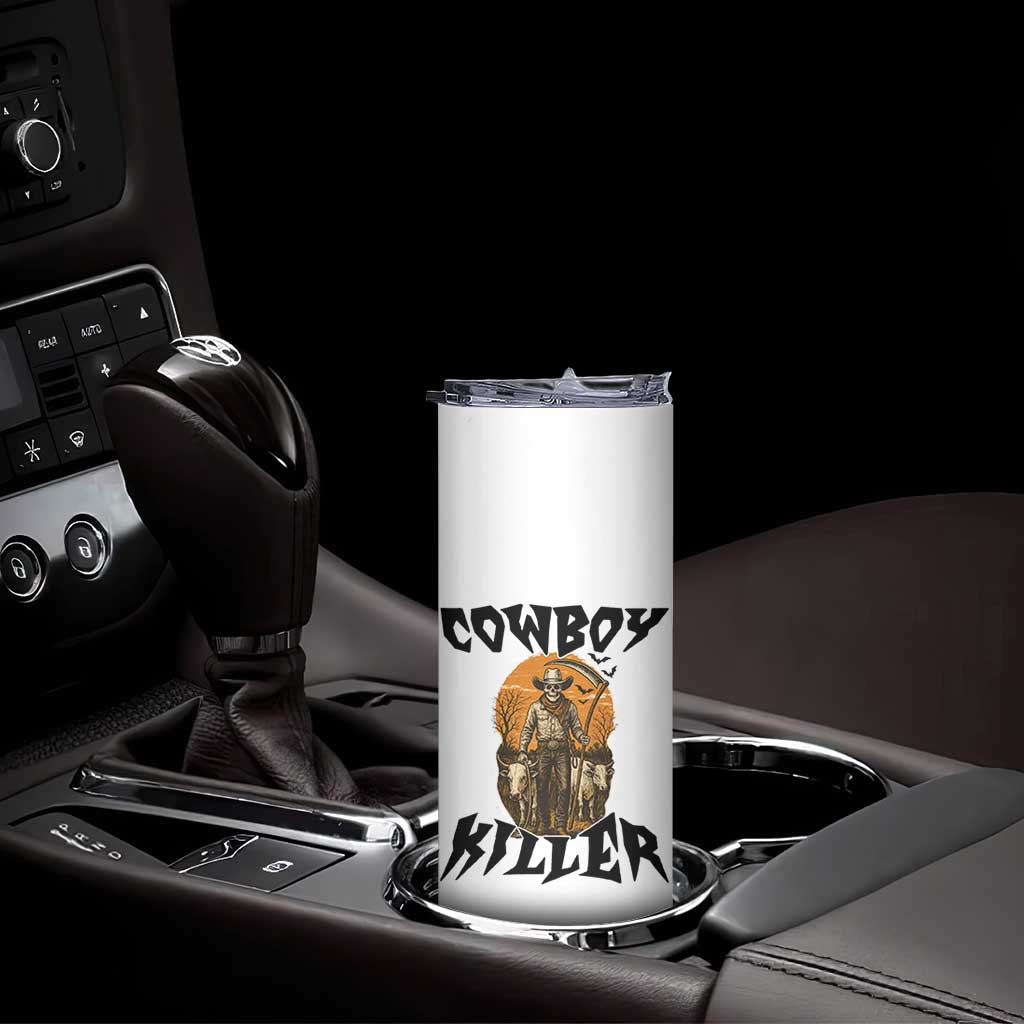 Halloween Skeleton Skinny Tumbler Cowboy Killer Spooky Western Horror Design TS12 Print Your Wear