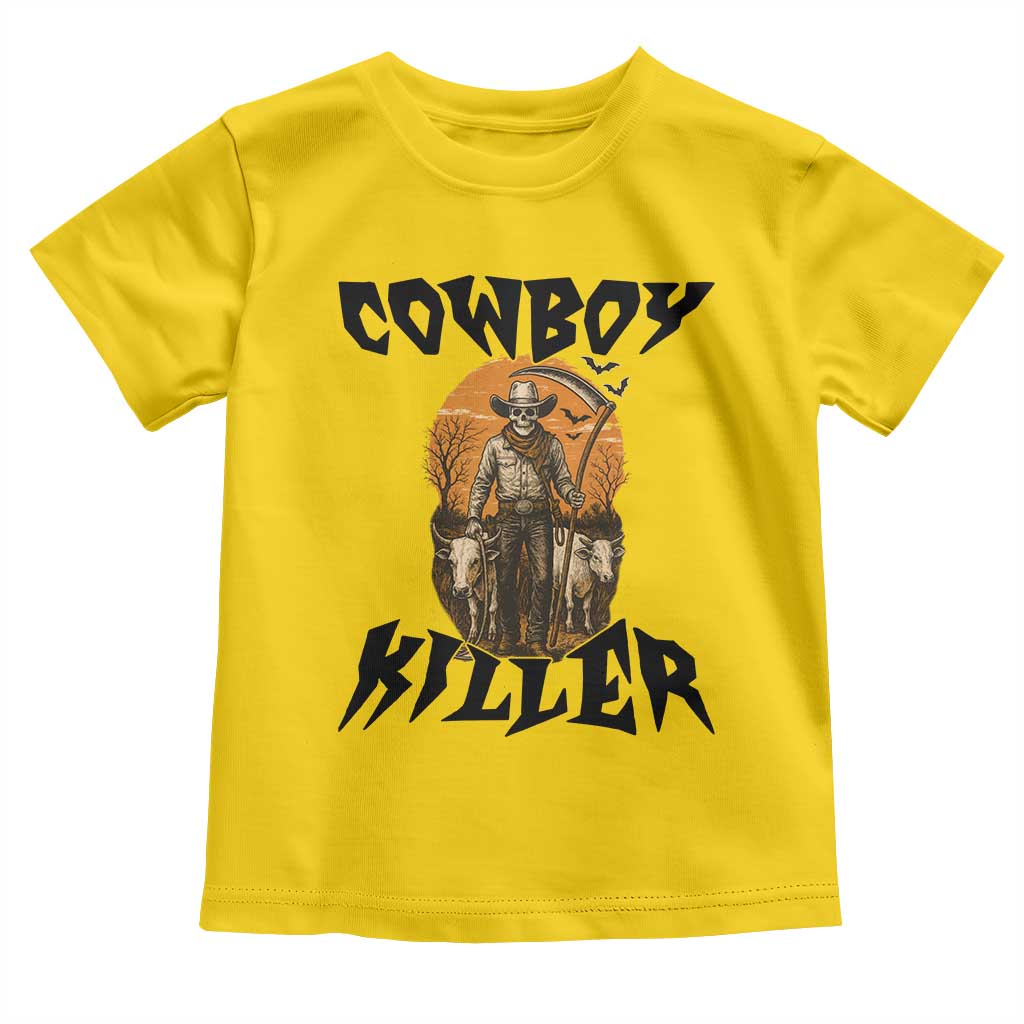 Halloween Skeleton Toddler T Shirt Cowboy Killer Spooky Western Horror Design TS12 Daisy Print Your Wear
