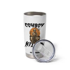 Halloween Skeleton Tumbler Cup Cowboy Killer Spooky Western Horror Design TS12 Print Your Wear
