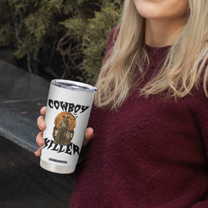 Halloween Skeleton Tumbler Cup Cowboy Killer Spooky Western Horror Design TS12 Print Your Wear