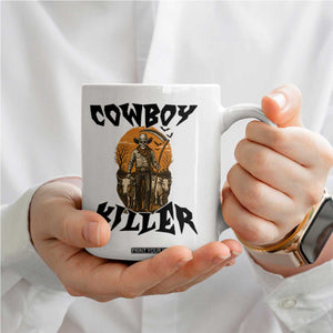 Halloween Skeleton Coffee Mug Cowboy Killer Spooky Western Horror Design TS12 Print Your Wear