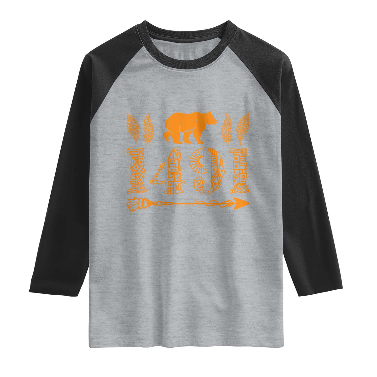 1491 Indigenous Peoples Day Raglan Shirt Proud Native American Pride