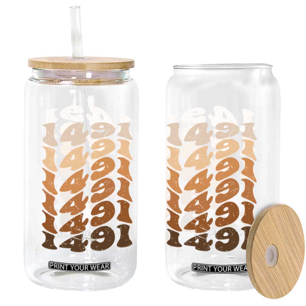 1491 Indigenous Peoples Day Glass Can Native American Heritage Pride