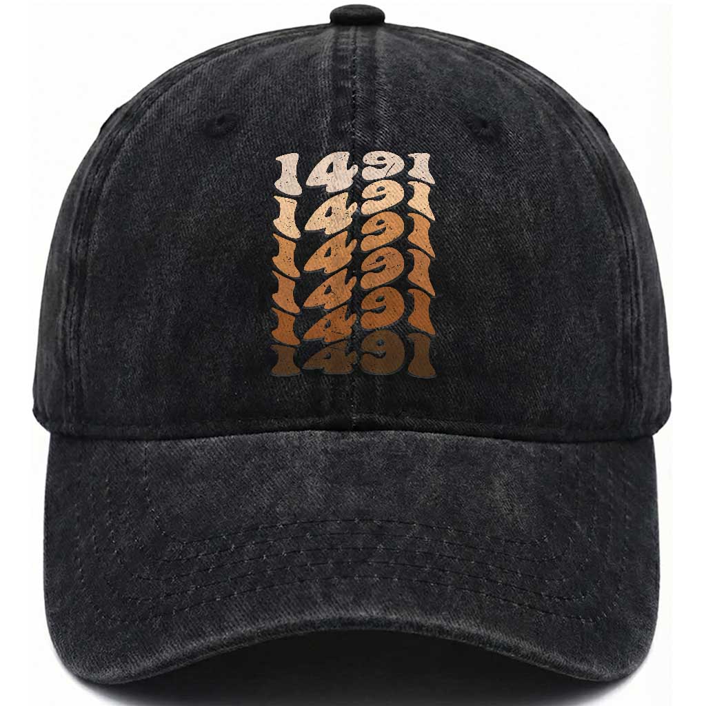 1491 Indigenous Peoples Day Washed Cotton Baseball Cap Native American Heritage Pride TS12 Print Your Wear
