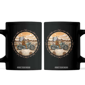 Native American Biker Gift Coffee Mug Skull Motorcycle Rider