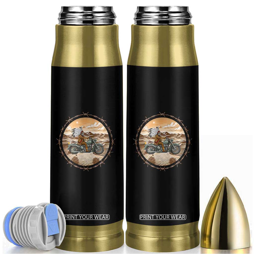 Native American Biker Gift Bullet Tumbler Skull Motorcycle Rider