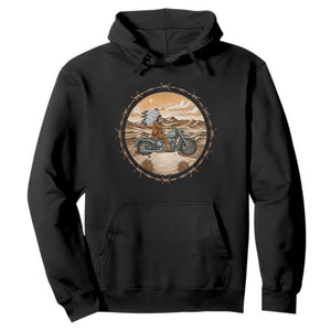 Native American Biker Gift Hoodie Skull Motorcycle Rider