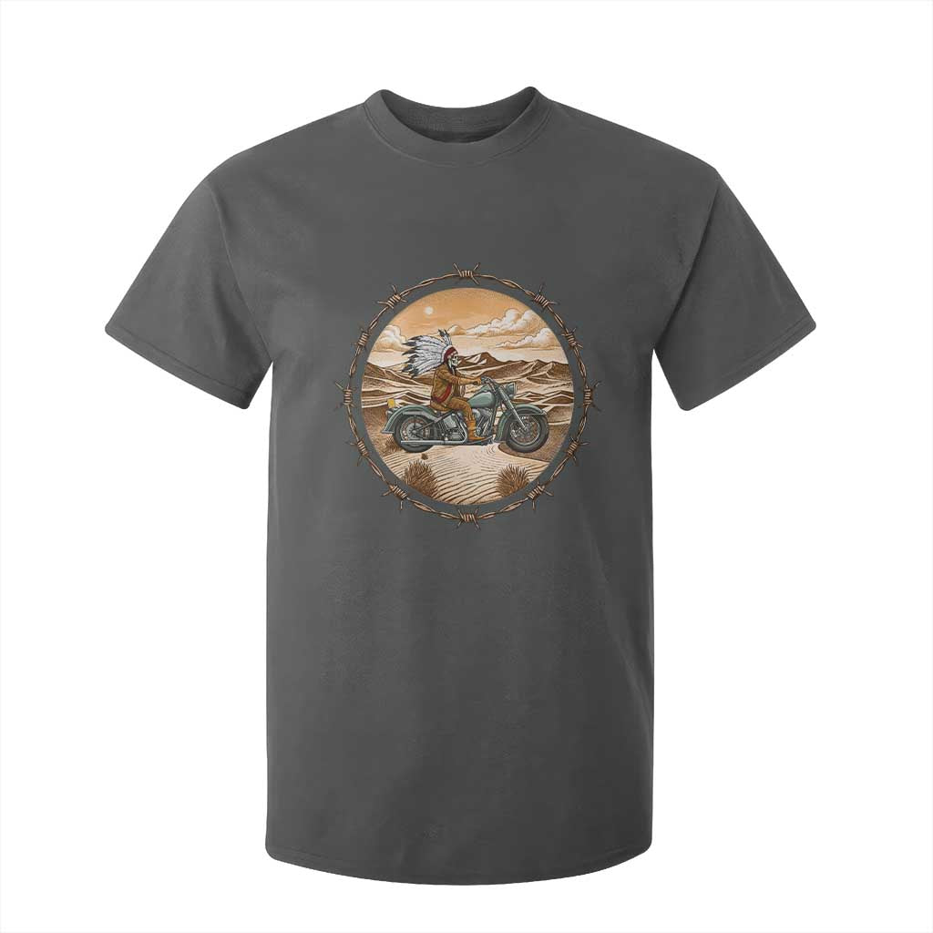 Native American Biker Gift T Shirt For Kid Skull Motorcycle Rider