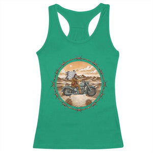 Native American Biker Gift Racerback Tank Top Skull Motorcycle Rider