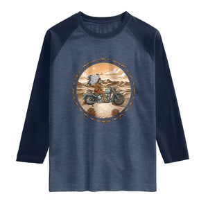 Native American Biker Gift Raglan Shirt Skull Motorcycle Rider