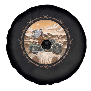 Native American Biker Gift Spare Tire Cover Skull Motorcycle Rider
