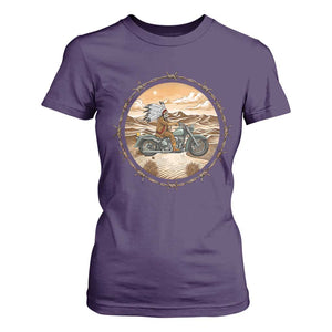 Native American Biker Gift T Shirt For Women Skull Motorcycle Rider