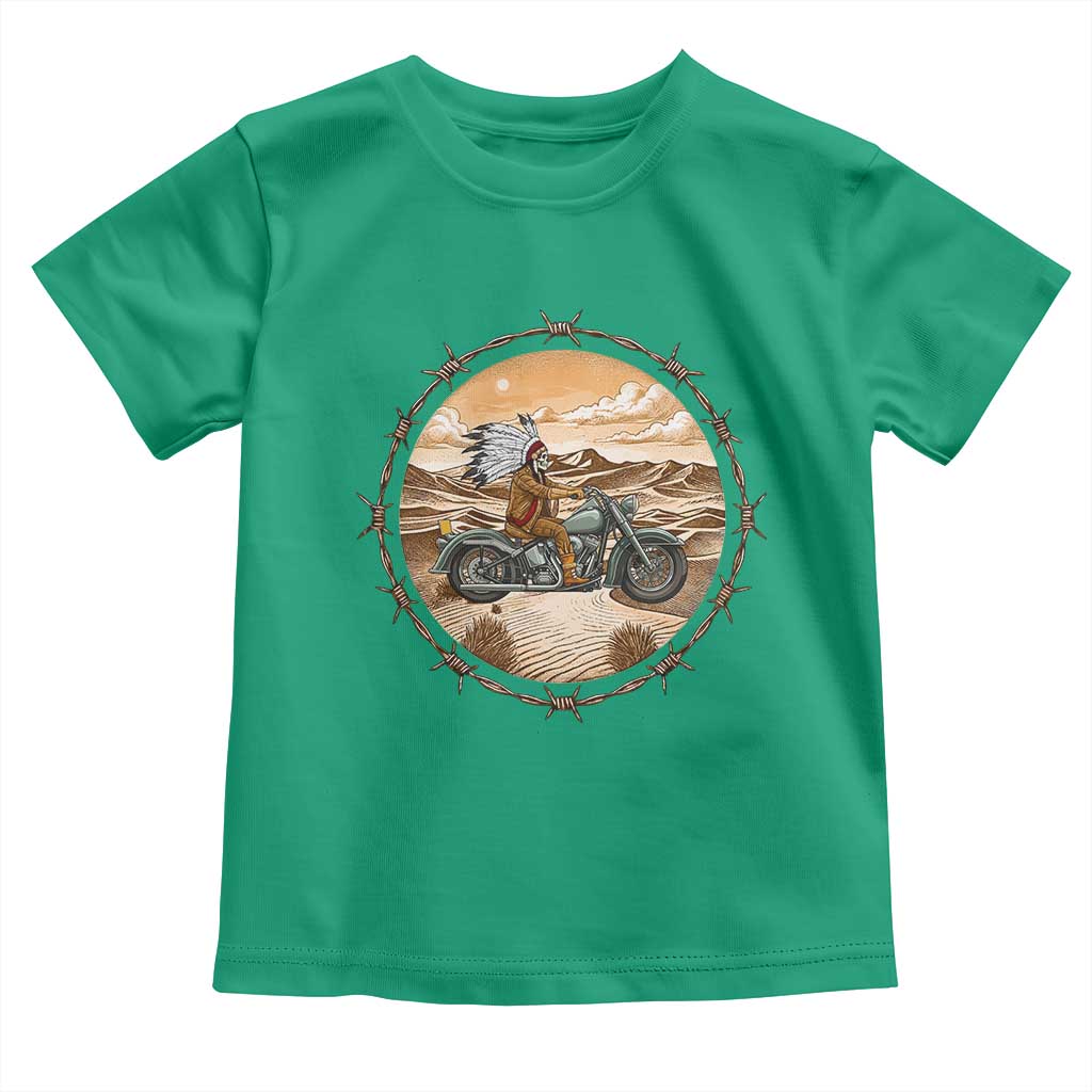Native American Biker Gift Toddler T Shirt Skull Motorcycle Rider