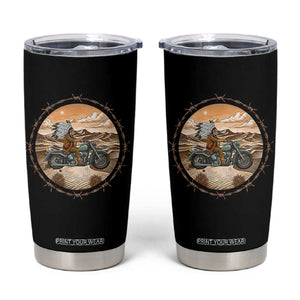 Native American Biker Gift Tumbler Cup Skull Motorcycle Rider
