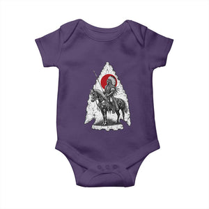 Vintage Native American Warrior Baby Onesie Horse Rider Feather Headdress Graphic