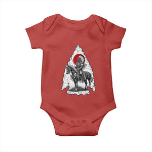 Vintage Native American Warrior Baby Onesie Horse Rider Feather Headdress Graphic