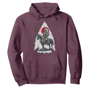 Vintage Native American Warrior Hoodie Horse Rider Feather Headdress Graphic