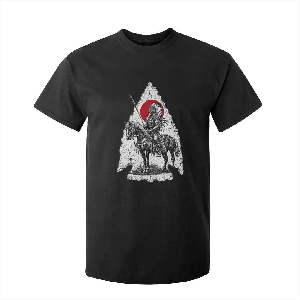 Vintage Native American Warrior T Shirt For Kid Horse Rider Feather Headdress Graphic TS12 Black Print Your Wear
