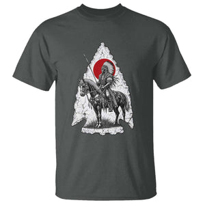 Vintage Native American Warrior T Shirt Horse Rider Feather Headdress Graphic
