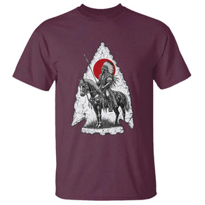 Vintage Native American Warrior T Shirt Horse Rider Feather Headdress Graphic