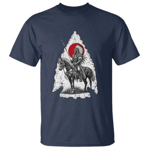 Vintage Native American Warrior T Shirt Horse Rider Feather Headdress Graphic