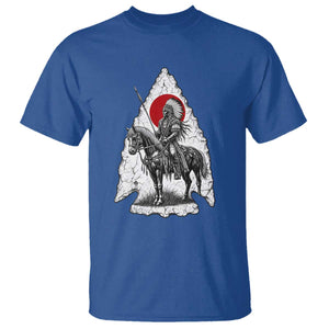 Vintage Native American Warrior T Shirt Horse Rider Feather Headdress Graphic