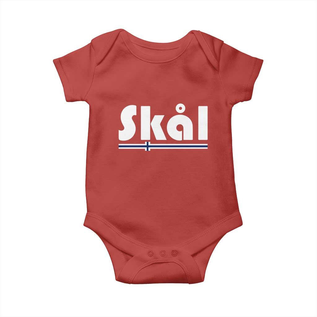 Vintage Norway Norge Skål Flag Graphic Baby Onesie Proud Norwegian Fan TS12 Red Print Your Wear