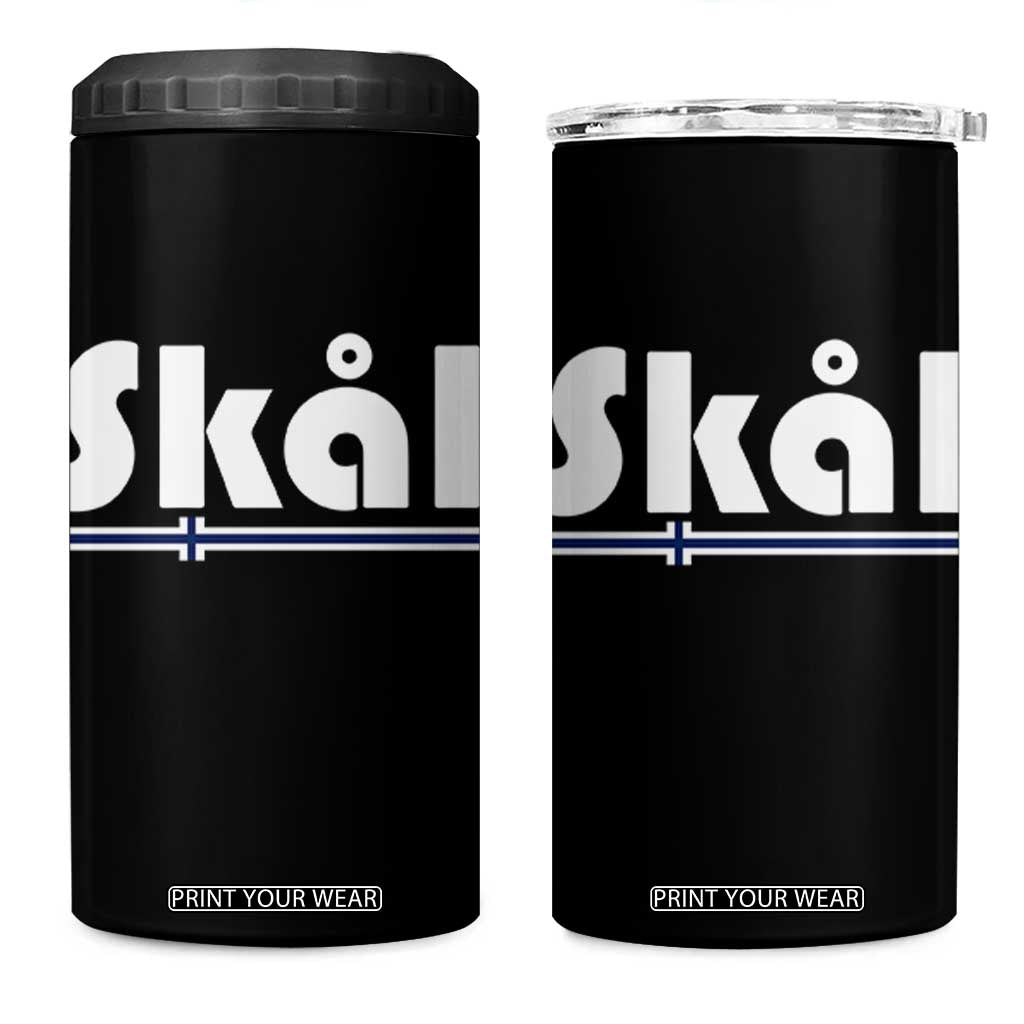 Vintage Norway Norge Skål Flag Graphic 4 in 1 Can Cooler Tumbler Proud Norwegian Fan TS12 One Size: 16 oz Black Print Your Wear